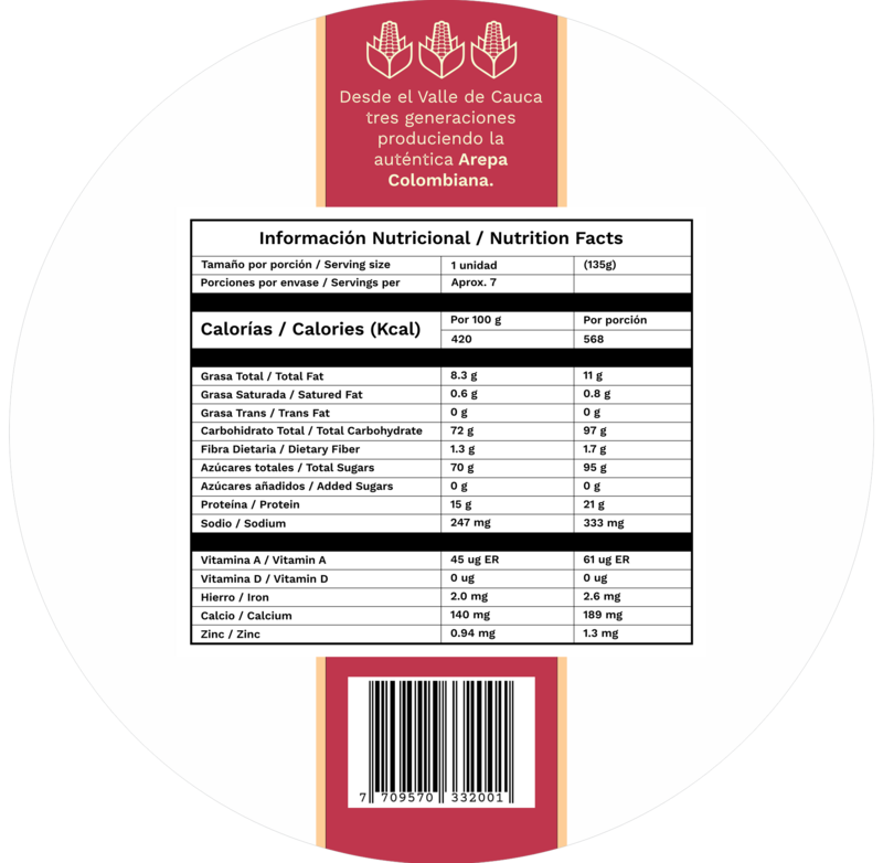 Imagen de la etiqueta con la tabla de información nutricional del empaque de Xtra Queso (Xtra Queso — 7 unidades, 950 g)